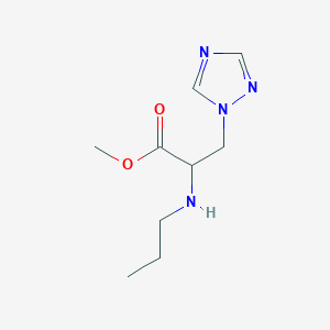 molecular formula C9H16N4O2 B13530902 Methyl 2-(propylamino)-3-(1h-1,2,4-triazol-1-yl)propanoate 
