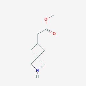 molecular formula C9H15NO2 B13531117 Methyl 2-(2-azaspiro[3.3]heptan-6-yl)acetate 
