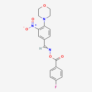 molecular formula C18H16FN3O5 B1353117 [(4-Morpholin-4-yl-3-nitrophenyl)methylideneamino] 4-fluorobenzoate 