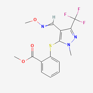 molecular formula C15H14F3N3O3S B1353123 methyl 2-{[4-[(methoxyimino)methyl]-1-methyl-3-(trifluoromethyl)-1H-pyrazol-5-yl]sulfanyl}benzenecarboxylate 