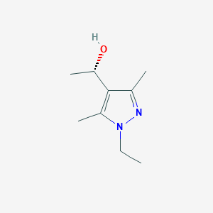molecular formula C9H16N2O B13531250 (S)-1-(1-Ethyl-3,5-dimethyl-1h-pyrazol-4-yl)ethan-1-ol 