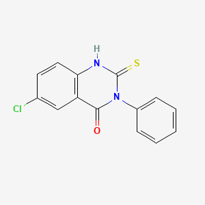 molecular formula C14H9ClN2OS B1353129 6-Chloro-3-phenyl-2-thioxo-2,3-dihydro-4(1H)-quinazolinone CAS No. 84772-27-0
