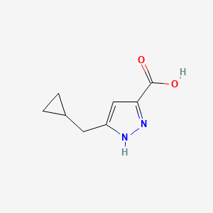 molecular formula C8H10N2O2 B13531345 5-(Cyclopropylmethyl)-1H-pyrazole-3-carboxylic acid 