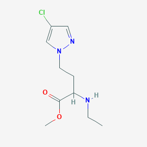 molecular formula C10H16ClN3O2 B13531367 Methyl 4-(4-chloro-1h-pyrazol-1-yl)-2-(ethylamino)butanoate 