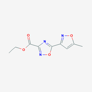 molecular formula C9H9N3O4 B13531372 Ethyl 5-(5-methylisoxazol-3-yl)-1,2,4-oxadiazole-3-carboxylate 