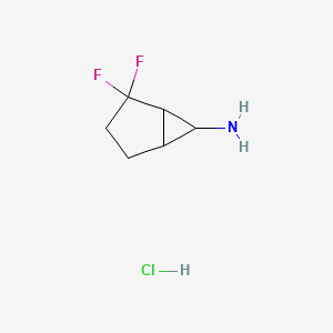 molecular formula C6H10ClF2N B13531408 2,2-Difluorobicyclo[3.1.0]hexan-6-amine hydrochloride 