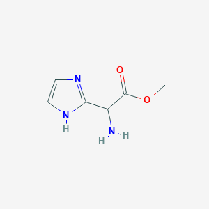 molecular formula C6H9N3O2 B13531502 methyl2-amino-2-(1H-imidazol-2-yl)acetate 