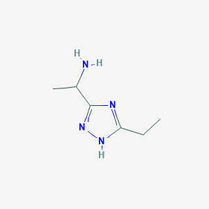 molecular formula C6H12N4 B13531718 1-(5-Ethyl-1h-1,2,4-triazol-3-yl)ethan-1-amine 