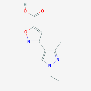 molecular formula C10H11N3O3 B1353185 3-(1-乙基-3-甲基-1H-吡唑-4-基)-异噁唑-5-羧酸 CAS No. 957490-68-5