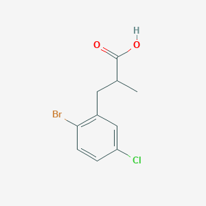 molecular formula C10H10BrClO2 B13531892 3-(2-Bromo-5-chlorophenyl)-2-methylpropanoic acid CAS No. 66192-06-1