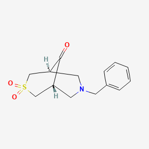 molecular formula C14H17NO3S B13531893 (1R,5S)-7-benzyl-3$l^{6}-thia-7-azabicyclo[3.3.1]nonane-3,3,9-trione 