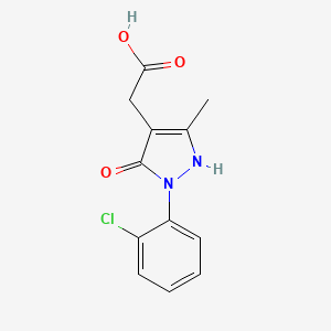 molecular formula C12H11ClN2O3 B1353200 [1-(2-Chloro-phenyl)-5-hydroxy-3-methyl-1H-pyrazol-4-yl]-acetic acid CAS No. 1015844-43-5