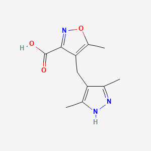 molecular formula C11H13N3O3 B1353215 4-((3,5-二甲基-1H-吡唑-4-基)甲基)-5-甲基异恶唑-3-羧酸 CAS No. 1033076-72-0