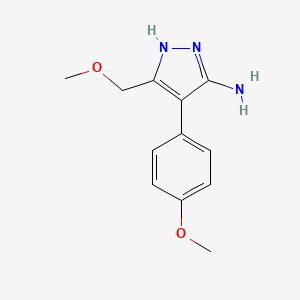 molecular formula C12H15N3O2 B1353224 3-(methoxymethyl)-4-(4-methoxyphenyl)-1H-pyrazol-5-amine CAS No. 895010-30-7