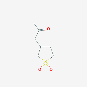 molecular formula C7H12O3S B13532422 3-(2-Oxopropyl)-1lambda6-thiolane-1,1-dione CAS No. 17236-10-1