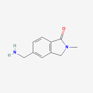 molecular formula C10H12N2O B13532442 5-(Aminomethyl)-2-methylisoindolin-1-one 
