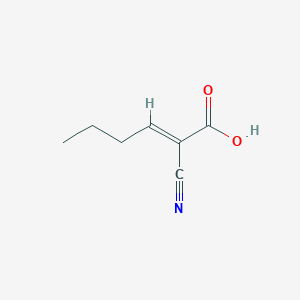 molecular formula C7H9NO2 B1353249 (E)-2-cyanohex-2-enoic acid CAS No. 869-00-1