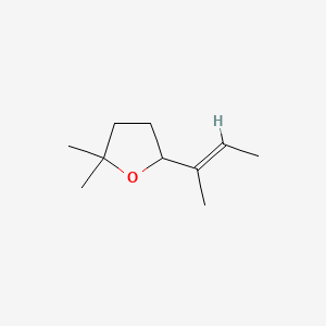 molecular formula C10H18O B1353253 (E)-Tetrahydro-2,2-dimethyl-5-(1-methyl-1-propenyl)furan CAS No. 56058-69-6