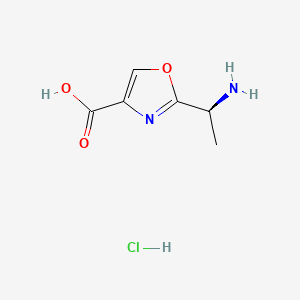 molecular formula C6H9ClN2O3 B13532615 2-[(1S)-1-aminoethyl]-1,3-oxazole-4-carboxylicacidhydrochloride 