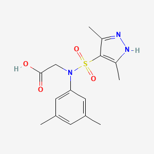 molecular formula C15H19N3O4S B1353271 {(3,5-dimethylphenyl)[(3,5-dimethyl-1H-pyrazol-4-yl)sulfonyl]amino}acetic acid CAS No. 899703-63-0