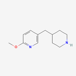 molecular formula C12H18N2O B13532985 2-Methoxy-5-(piperidin-4-ylmethyl)pyridine 
