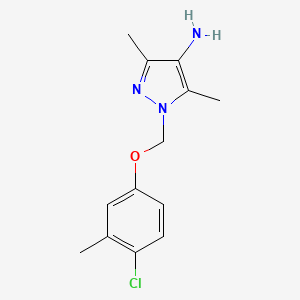 molecular formula C13H16ClN3O B1353350 1-[(4-chloro-3-methylphenoxy)methyl]-3,5-dimethyl-1H-pyrazol-4-amine CAS No. 956394-35-7