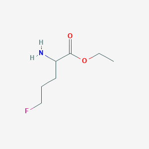molecular formula C7H14FNO2 B13533617 Ethyl 2-amino-5-fluoropentanoate 