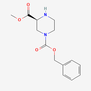 molecular formula C14H18N2O4 B1353388 Methyl (S)-4-N-Cbz-piperazine-2-carboxylate CAS No. 225517-81-7