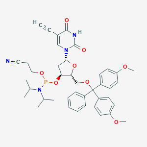 B013534 3-[[(2R,3S,5R)-2-[[bis(4-methoxyphenyl)-phenylmethoxy]methyl]-5-(5-ethynyl-2,4-dioxopyrimidin-1-yl)oxolan-3-yl]oxy-[di(propan-2-yl)amino]phosphanyl]oxypropanenitrile CAS No. 615288-66-9