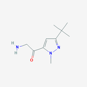 molecular formula C10H17N3O B13534524 2-Amino-1-(5-tert-butyl-2-methylpyrazol-3-yl)ethanone 