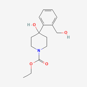 molecular formula C15H21NO4 B1353463 Ethyl 4-hydroxy-4-(2-(hydroxymethyl)phenyl)piperidine-1-carboxylate CAS No. 71546-51-5