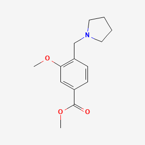 molecular formula C14H19NO3 B1353474 3-甲氧基-4-(吡咯烷-1-基甲基)苯甲酸甲酯 CAS No. 193964-75-9