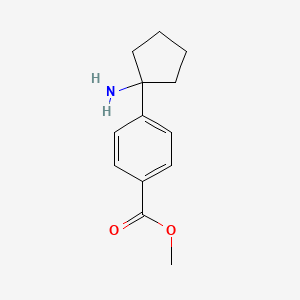 molecular formula C13H17NO2 B13534835 Methyl 4-(1-aminocyclopentyl)benzoate 