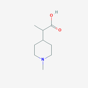 molecular formula C9H17NO2 B13535472 2-(1-Methylpiperidin-4-yl)propanoic acid 