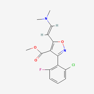 methyl 3-(2-chloro-6-fluorophenyl)-5-[(E)-2-(dimethylamino)ethenyl]-1,2-oxazole-4-carboxylate