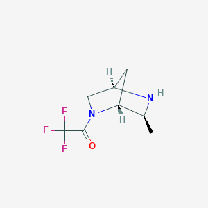 molecular formula C8H11F3N2O B135355 2,2,2-Trifluoro-1-[(1R,4R,6S)-6-methyl-2,5-diazabicyclo[2.2.1]heptan-2-yl]ethanone CAS No. 143004-11-9