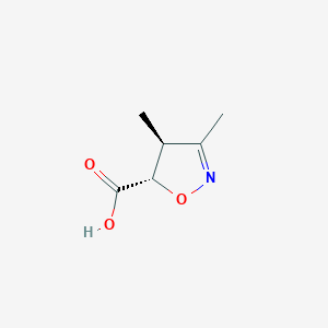 molecular formula C6H9NO3 B13535695 rac-(4R,5R)-3,4-dimethyl-4,5-dihydro-1,2-oxazole-5-carboxylicacid,trans 
