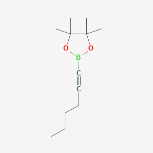 B1353570 2-(Hex-1-yn-1-yl)-4,4,5,5-tetramethyl-1,3,2-dioxaborolane CAS No. 159087-40-8