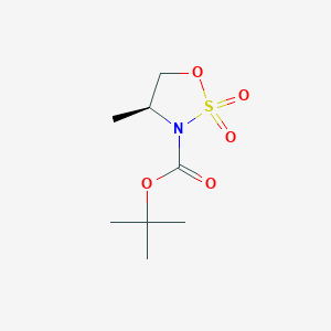 molecular formula C8H15NO5S B1353575 (4S)-2,2-Dioxido-4-methyl-1,2,3-oxathiazolidine, n-boc protected CAS No. 439948-91-1
