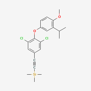 molecular formula C21H24Cl2O2Si B1353576 ((3,5-Dichloro-4-(3-isopropyl-4-methoxyphenoxy)phenyl)ethynyl)trimethylsilane CAS No. 525575-59-1