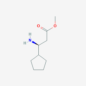 molecular formula C9H17NO2 B13535915 Methyl (S)-3-amino-3-cyclopentylpropanoate 