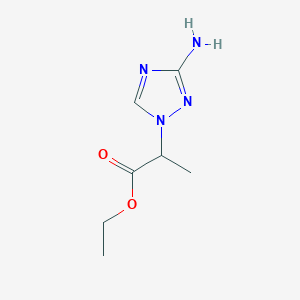 molecular formula C7H12N4O2 B13535928 Ethyl 2-(3-amino-1h-1,2,4-triazol-1-yl)propanoate 