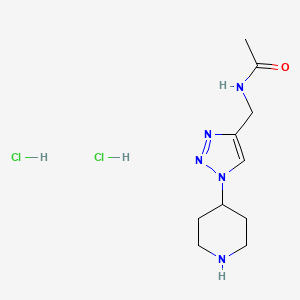 molecular formula C10H19Cl2N5O B13535987 N-{[1-(piperidin-4-yl)-1H-1,2,3-triazol-4-yl]methyl}acetamide dihydrochloride 