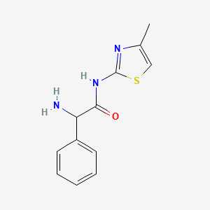 molecular formula C12H13N3OS B13536084 2-Amino-N-(4-methylthiazol-2-yl)-2-phenylacetamide 
