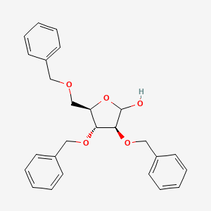 molecular formula C26H28O5 B1353629 2,3,5-Tri-O-benzyl-D-arabinofuranose CAS No. 37776-25-3