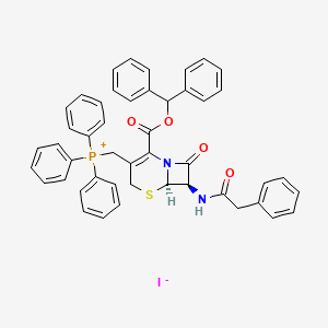 molecular formula C47H40IN2O4PS B1353631 (6R-trans)-[[2-[(diphenylmethoxy)carbonyl]-8-oxo-7-[(phenylacetyl)amino]-5-thia-1-azabicyclo[4.2.0]oct-2-en-3-yl]methyl]triphenylphosphonium iodide 
