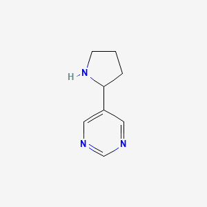 molecular formula C8H11N3 B13536314 5-(Pyrrolidin-2-yl)pyrimidine 