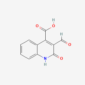 molecular formula C11H7NO4 B13536417 3-Formyl-2-hydroxyquinoline-4-carboxylic acid 