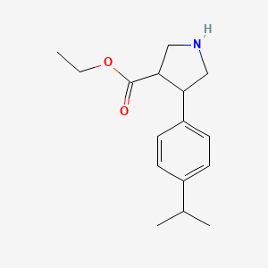 molecular formula C16H23NO2 B13536437 Ethyl 4-[4-(propan-2-yl)phenyl]pyrrolidine-3-carboxylate 