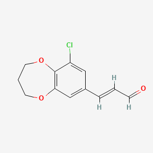 molecular formula C12H11ClO3 B13536490 3-(9-Chloro-3,4-dihydro-2h-benzo[b][1,4]dioxepin-7-yl)acrylaldehyde 